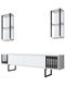 Hanah Home Chrome Line Mueble de TV Blanco y Negro